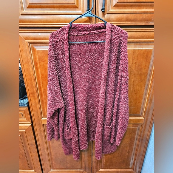 [！！預購追加！！] P.B.P - FLAME CARDIGAN - BURGUNDY